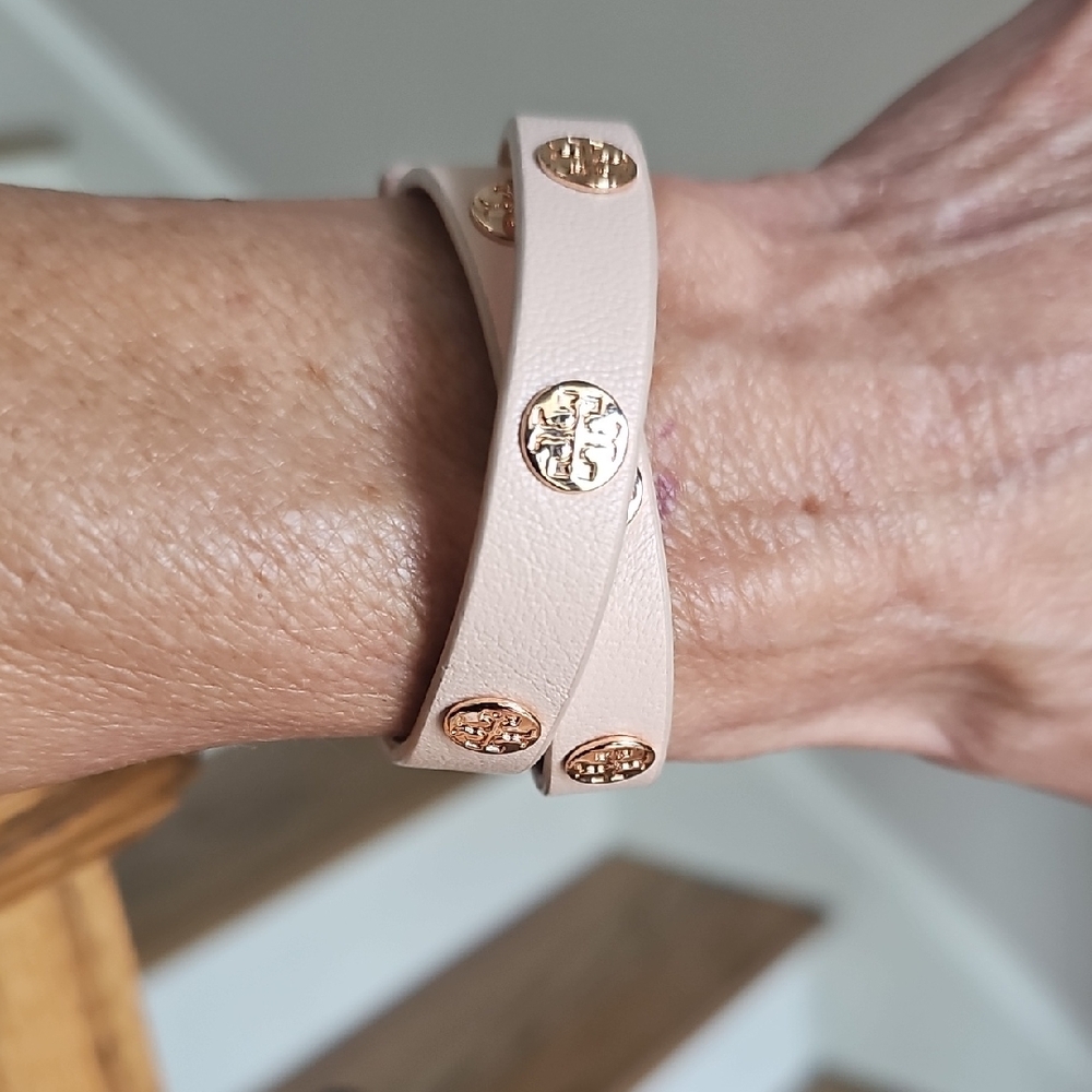 Tory Burch Double Wrap Leather Bracelet